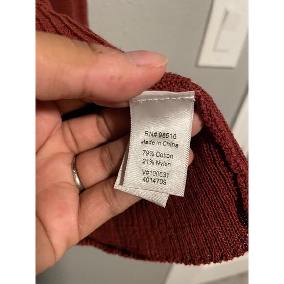 Coldwater Creek Womens Cardigan Size 3X Red Open Knit Button Up Neutral Casual - Picture 3 of 7